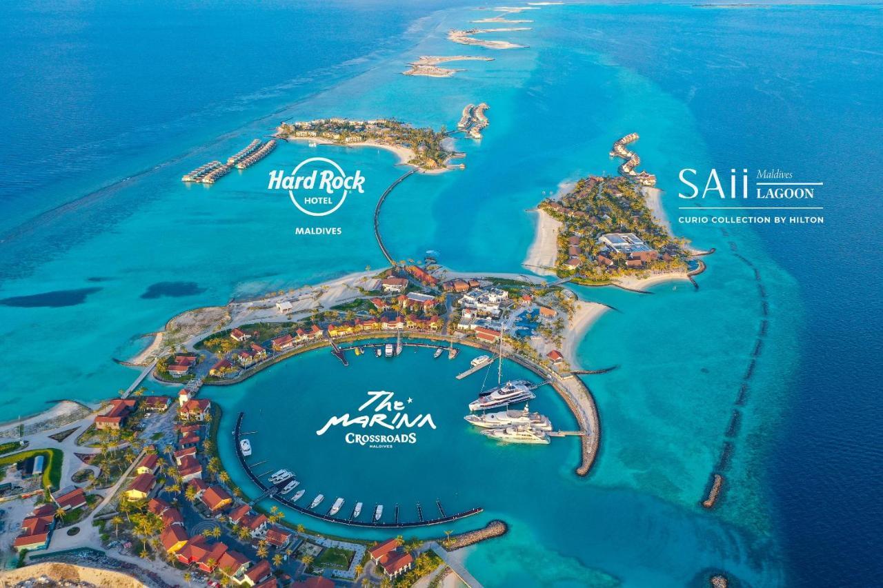 Hard Rock Hotel Maldives Emboodhoo Lagoon Exterior foto Aerial view of the resort
